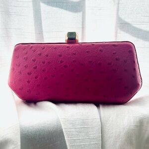 RARE Rebecca Minkoff Pink Ostrich-Embossed Clutch Bag